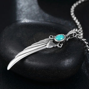 Vintage Feather Pendant Necklace Takahashi Goro Style