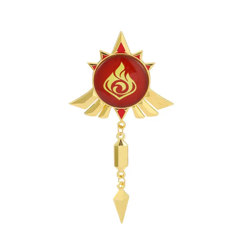 Yuanshen Clear Clock Fan Pendant Brooch - Two-dimensional Cos Accessories