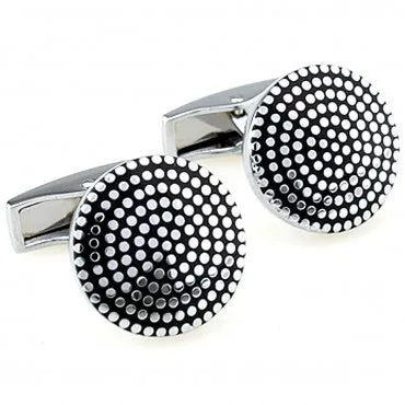 Elegant Flower Stripe Cufflinks 4 Pairs Set