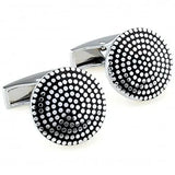 Elegant Flower Stripe Cufflinks 4 Pairs Set
