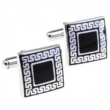 YH05379 Enamel Cufflink Flower Stripe Epoxy Cuff Link 4 Pairs