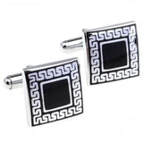 YH05379 Enamel Cufflink Flower Stripe Epoxy Cuff Link 4 Pairs