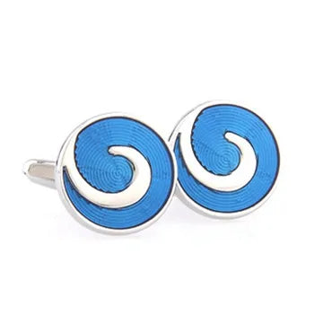 Enamel Flower Stripe Epoxy Cufflinks 4 Pairs