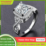 Tibetan Silver Rings For Women Bridal Wedding Band Jewelry