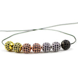 Zircon Copper Beads Spacer 4pcs 6/8/10mm Round Crystal Loose Beads Jewelry DIY