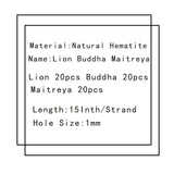 Hematite Lion Buddha Maitreya Head Stone Spacer Beads
