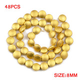 Matte Hematite 8mm Coin Spacer Beads 48pcs