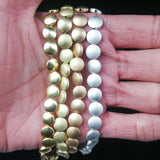 Matte Hematite 8mm Coin Spacer Beads 48pcs