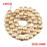 Matte Hematite 8mm Coin Spacer Beads 48pcs