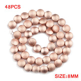 Matte Hematite 8mm Coin Spacer Beads 48pcs