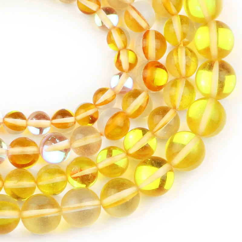 Yellow Flash Labradorite Beads 6/8/10MM for Bracelet DIY