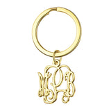 Custom Initials Keychain Stainless Steel Key Chain for Women Men
