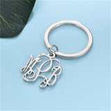 Custom Initials Keychain Stainless Steel Key Chain for Women Men