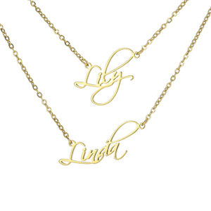 Personalized Double Chain Pendant Necklace Custom Initials Choker