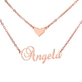 Personalized Double Chain Pendant Necklace Custom Initials Choker