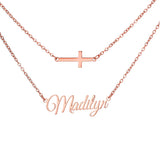 Personalized Double Chain Pendant Necklace Custom Initials Choker