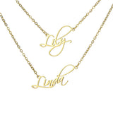 Personalized Double Chain Pendant Necklace Custom Initials Choker