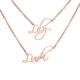 Personalized Double Chain Pendant Necklace Custom Initials Choker