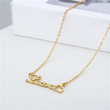 Personalized Nameplate Name Necklace Stainless Steel Pendant Choker