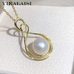 10-11mm Freshwater Pearl Pendant 925 Silver Necklace Minimalist Style