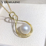 10-11mm Freshwater Pearl Pendant 925 Silver Necklace Minimalist Style