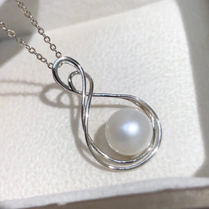 10-11mm Freshwater Pearl Pendant 925 Silver Necklace Minimalist Style