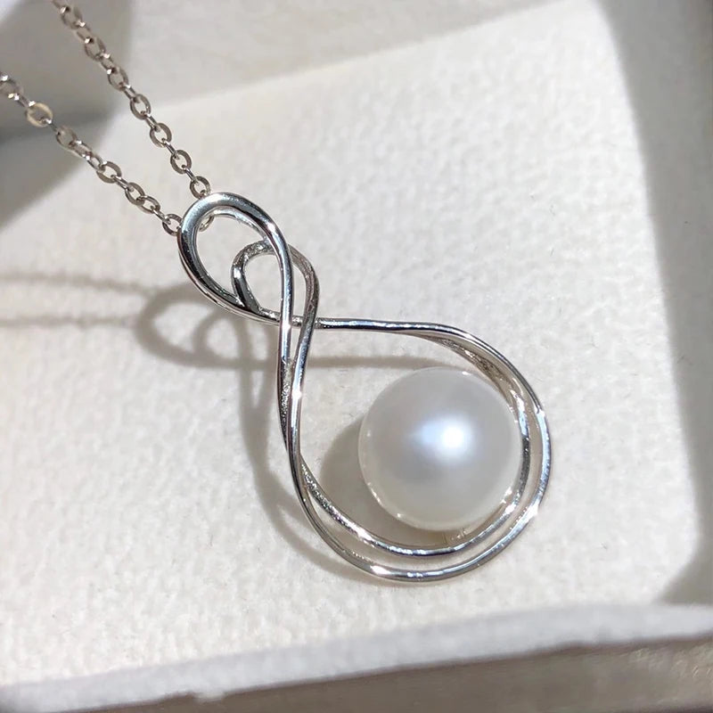 10-11mm Freshwater Pearl Pendant 925 Silver Necklace Minimalist Style
