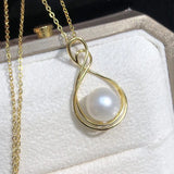 10-11mm Freshwater Pearl Pendant 925 Silver Necklace Minimalist Style