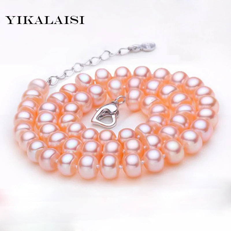 Natural Freshwater Pearl Necklace Women Jewelry 8-9mm Pearl Cultured Pearl