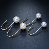 Round Freshwater Pearl Earrings with 925 Sterling Silver for Women