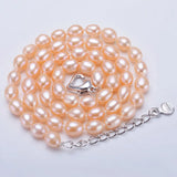 6-7mm Natural Pearl Necklace 925 Sterling Silver Jewelry for Women