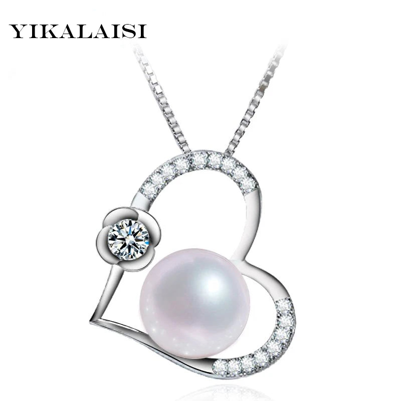 Natural Freshwater Pearl Pendant Choker 925 Sterling Silver Jewelry