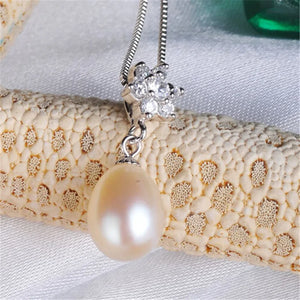 Freshwater Pearl Snowflake Pendants 925 Sterling Silver Jewelry For Women