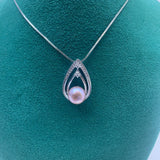 8-9mm Freshwater Pearl Oblate Pendant Necklace Chain Style Wholesales