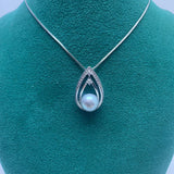 8-9mm Freshwater Pearl Oblate Pendant Necklace Chain Style Wholesales