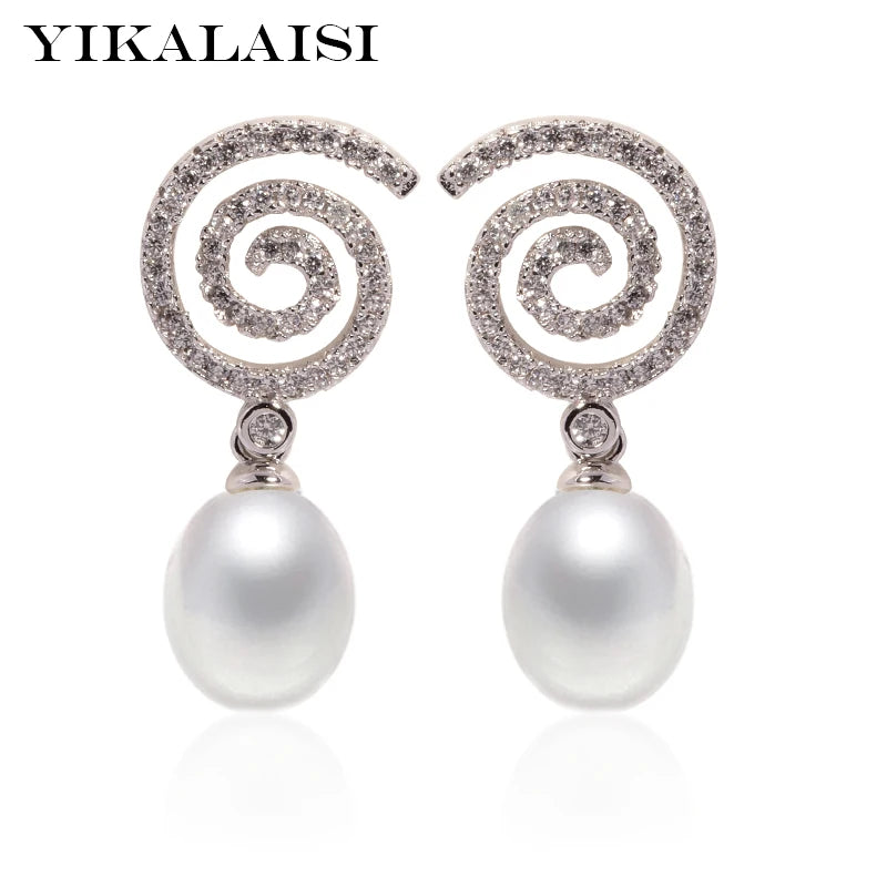 8-9mm Pearl Earrings 925 Sterling Silver Jewelry For Women