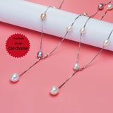 925 Silver Chain Freshwater Pearl Choker Necklace