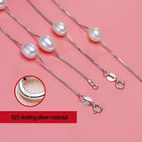 925 Silver Chain Freshwater Pearl Choker Necklace