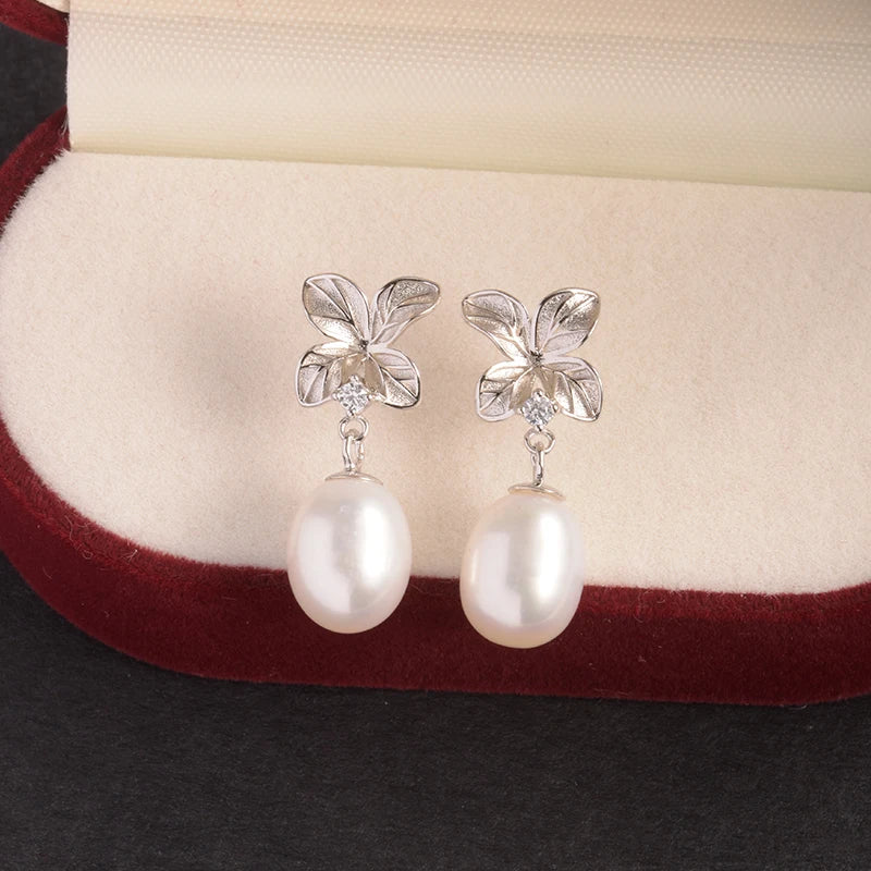 925 Silver Pearl Earrings Women