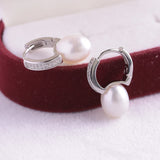 925 Silver Drop Shape Natural Pearl Earrings
