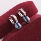 925 Silver Drop Shape Natural Pearl Earrings