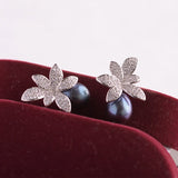 925 Silver Earrings Women 8-9mm Drop Natural Freshwater Pearl Wholesales