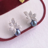 925 Silver Earrings Women 8-9mm Drop Natural Freshwater Pearl Wholesales