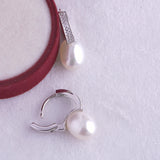 925 Silver Drop Shape Natural Pearl Earrings