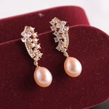 925 Silver Drop Natural Pearl Earrings