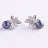 925 Silver Earrings Women 8-9mm Drop Natural Freshwater Pearl Wholesales