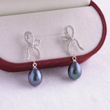 925 Silver Freshwater Pearl Earrings Women's Drop Shape Jewelry