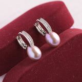 925 Silver Drop Shape Natural Pearl Earrings