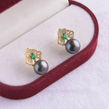 925 Silver Earrings Natural Freshwater Pearl Jewelry Women 9-10mm Oblate