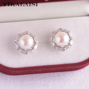 925 Silver Earrings Women 9-10mm Freshwater Pearl Wholesale